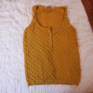 Yellow knit tank top